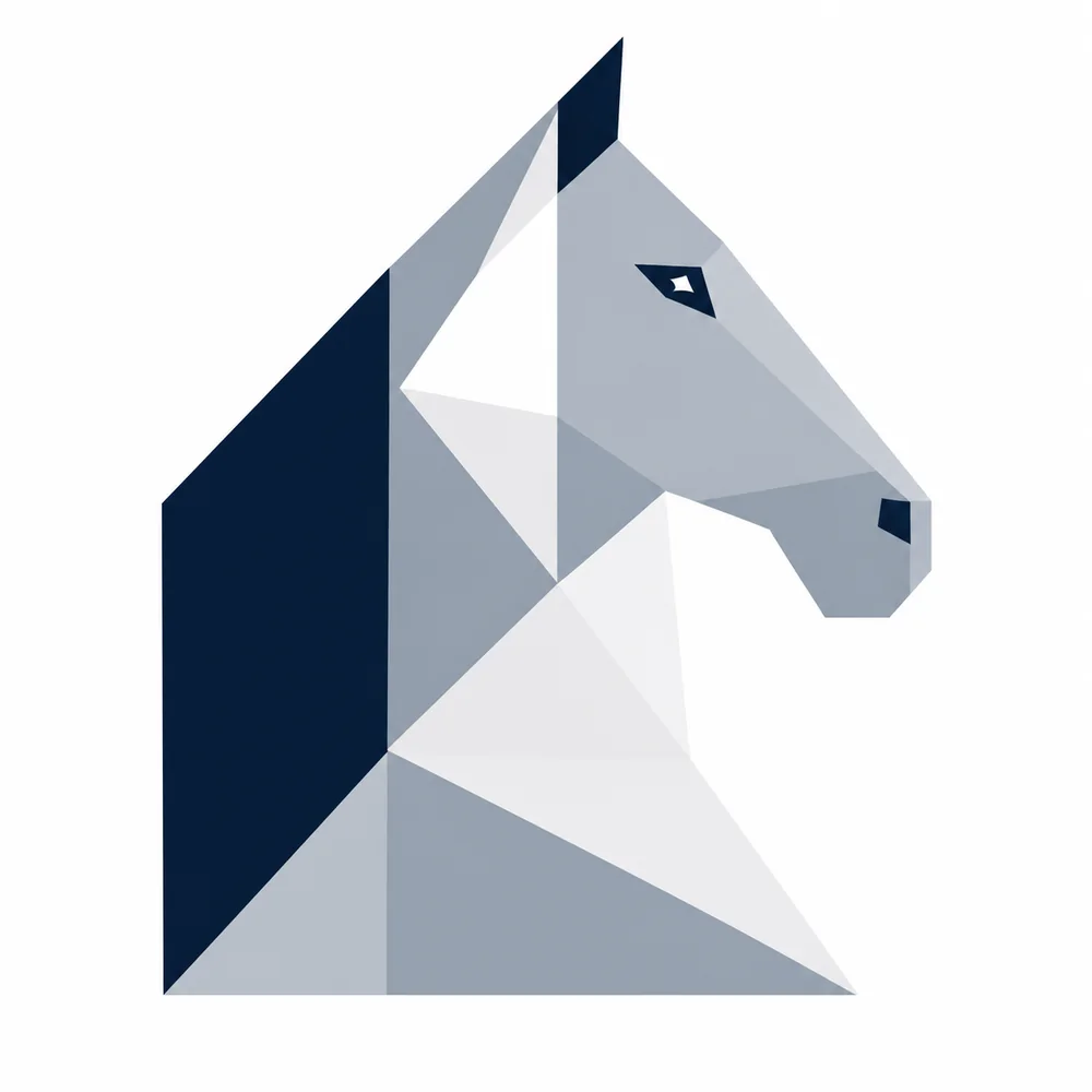 Geometric horse representing trust, partnership and reliability